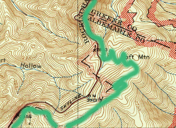 USGS Elkton Quadrangle highlight - 1947